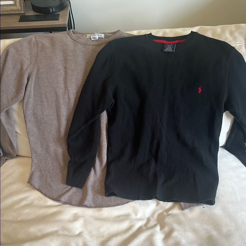 2 Waffle knit long sleeve